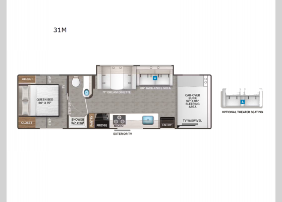 Floorplan - 2024 Chateau 31M Motor Home Class C