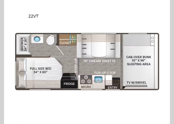 Floorplan - 2026 Geneva 22VT Motor Home Class C