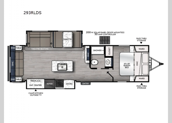 Floorplan - 2026 Apex Ultra-Lite 293RLDS Travel Trailer
