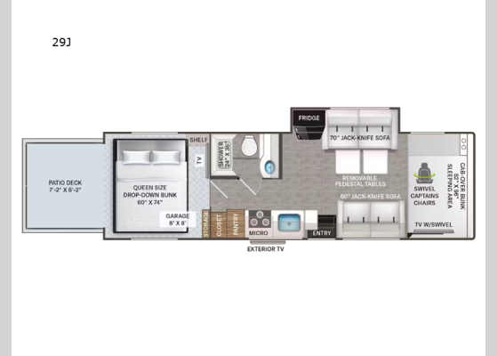 Floorplan - 2025 Outlaw 29J Motor Home Class C - Toy hauler