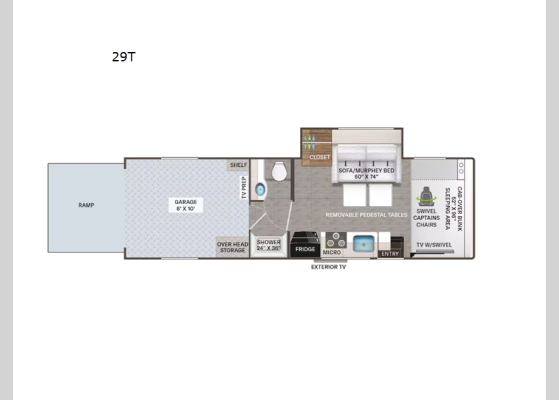 Floorplan - 2025 Outlaw 29T Motor Home Class C - Toy hauler