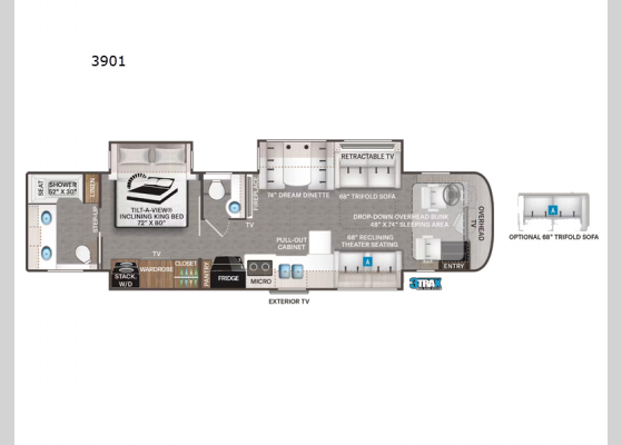 Floorplan - 2025 Aria 3901 Motor Home Class A - Diesel