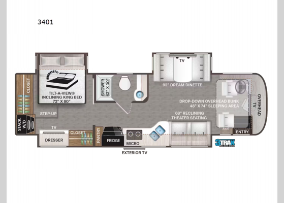 Floorplan - 2025 Aria 3401 Motor Home Class A - Diesel