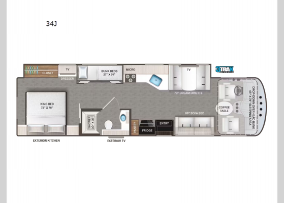 Floorplan - 2025 Hurricane 34J Motor Home Class A