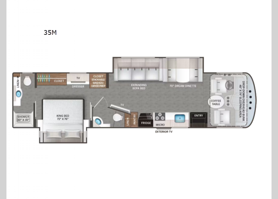 Floorplan - 2025 Hurricane 35M Motor Home Class A