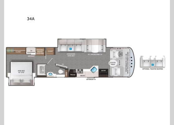 Floorplan - 2025 Hurricane 34A Motor Home Class A