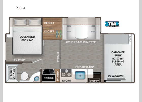 Floorplan - 2025 Quantum SE SE24 Chevy Motor Home Class C