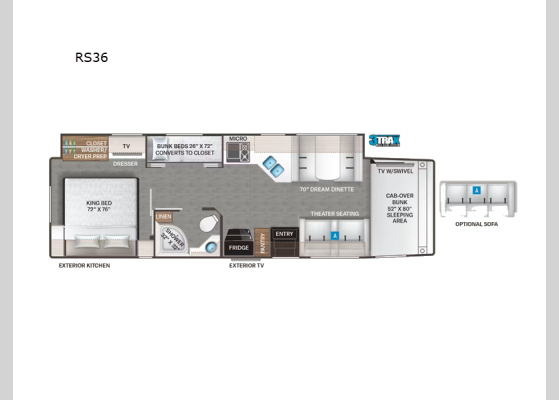 Floorplan - 2025 Magnitude RS36 Motor Home Super C - Diesel