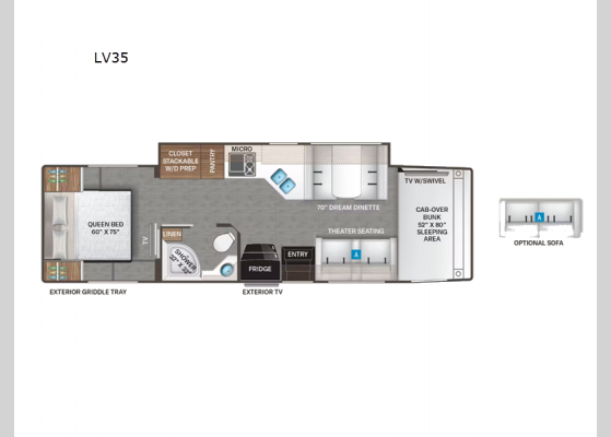 Floorplan - 2025 Magnitude LV35 Motor Home Super C - Diesel