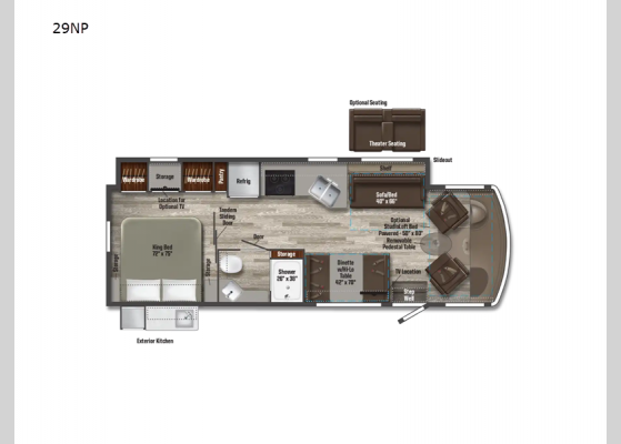 Floorplan - 2025 Sunstar NPF Limited Edition 29NP Motor Home Class A