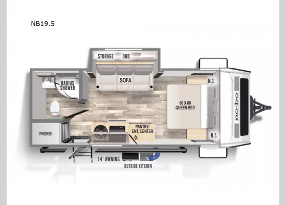 Floorplan - 2024 No Boundaries NB19.5 Travel Trailer