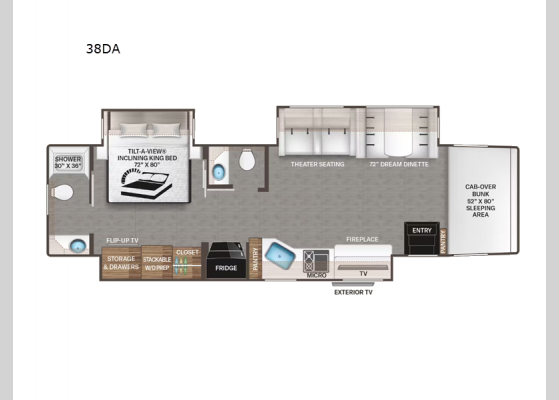 Floorplan - 2025 Pasadena 38DA Motor Home Super C - Diesel