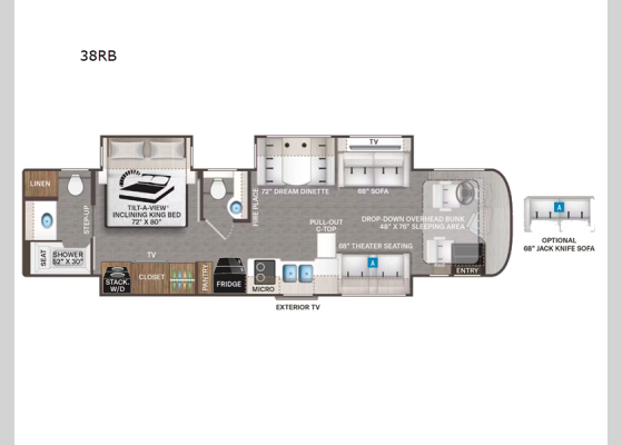 Floorplan - 2025 Riviera 38RB Motor Home Class A - Diesel