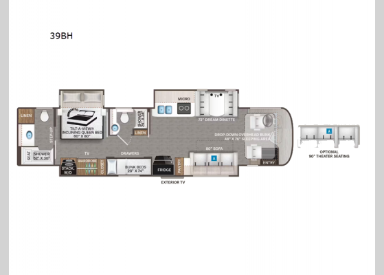 Floorplan - 2025 Riviera 39BH Motor Home Class A - Diesel