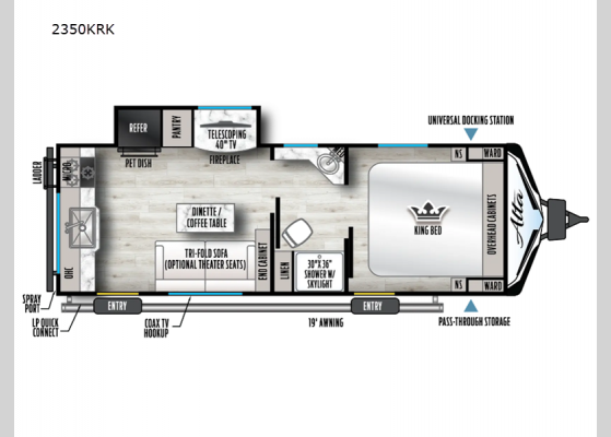 Floorplan - 2025 Alta 2350KRK Travel Trailer