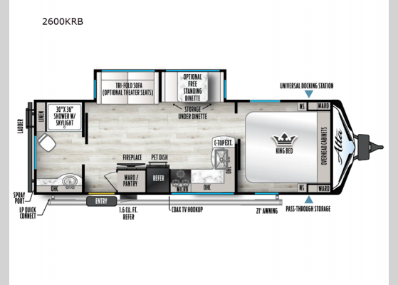 Floorplan - 2025 Alta 2600KRB Travel Trailer