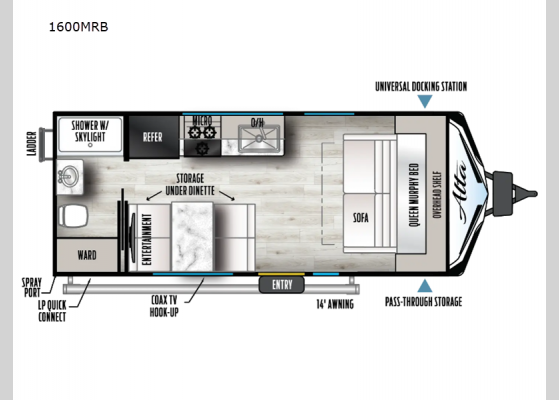 Floorplan - 2025 Alta 1600MRB Travel Trailer