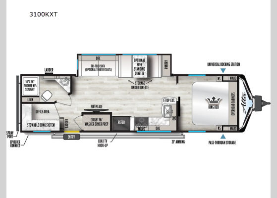 Floorplan - 2025 Alta 3100KXT Travel Trailer