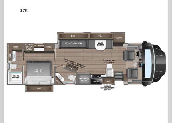 Floorplan - 2025 Seneca Prestige 37K Motor Home Super C - Diesel