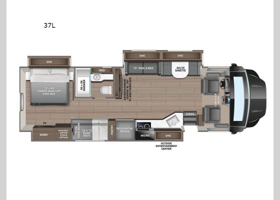 Floorplan - 2025 Seneca Prestige 37L Motor Home Super C - Diesel