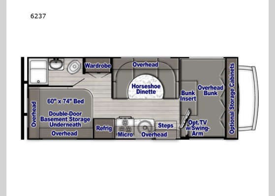 Floorplan - 2024 Conquest Class C 6237 Motor Home Class C