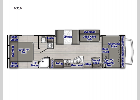 Floorplan - 2024 Conquest Class C 6316 Motor Home Class C