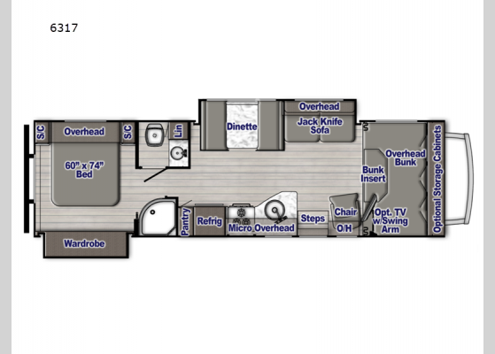 Floorplan - 2024 Conquest Class C 6317 Motor Home Class C