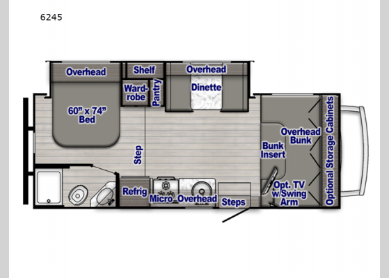 Floorplan - 2024 Conquest Class C 6245 Motor Home Class C