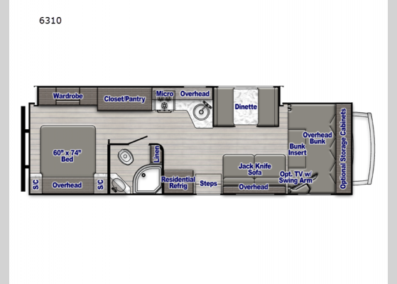 Floorplan - 2024 Conquest Class C 6310 Motor Home Class C