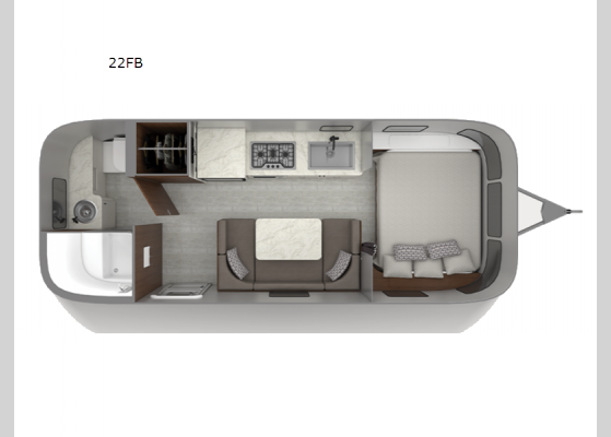 Floorplan - 2024 Caravel 22FB Travel Trailer