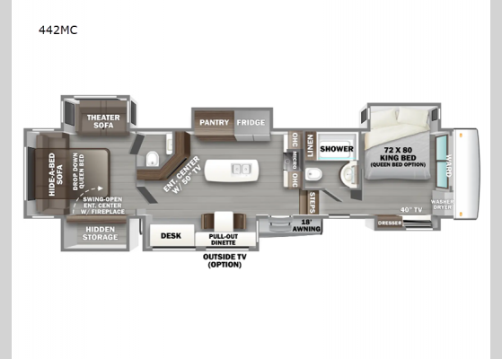 Floorplan - 2025 RiverStone 442MC Fifth Wheel