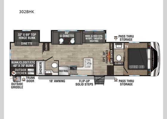 Floorplan - 2025 Sportsmen 302BHK Fifth Wheel