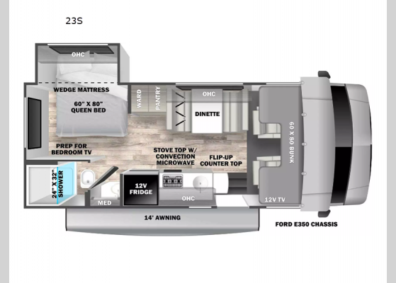 Floorplan - 2025 Solera 23S Chevy Motor Home Class C