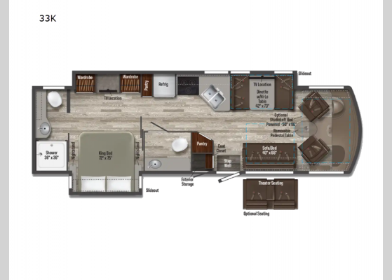 Floorplan - 2025 Vista 33K Motor Home Class A