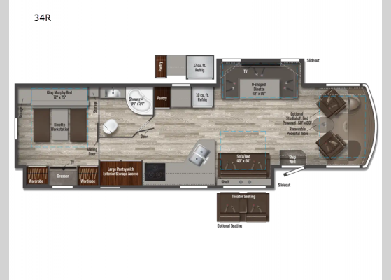 Floorplan - 2025 Vista 34R Motor Home Class A