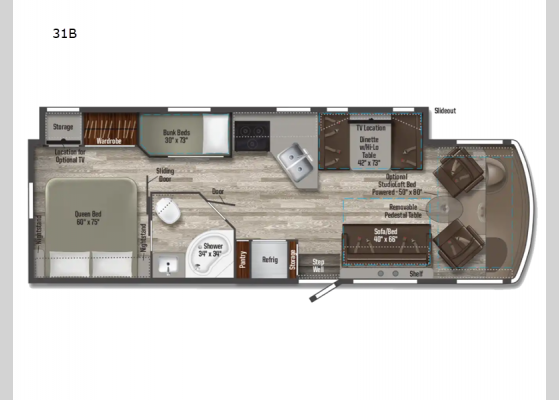 Floorplan - 2025 Vista 31B Motor Home Class A