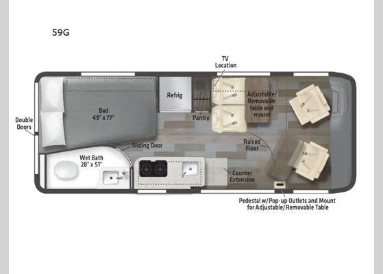 Floorplan - 2025 Travato 59G Motor Home Class B