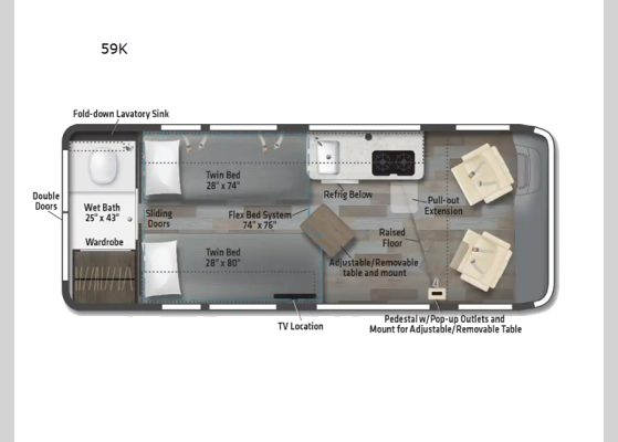 Floorplan - 2025 Travato 59K Motor Home Class B