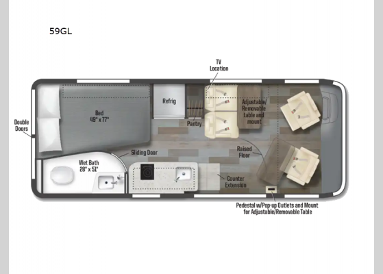 Floorplan - 2025 Travato 59GL Motor Home Class B