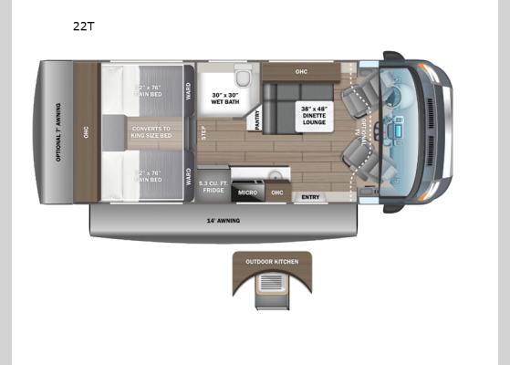 Floorplan - 2025 Granite Ridge 22T Motor Home Class C
