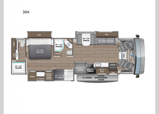 Floorplan - 2025 Precept 36A Motor Home Class A