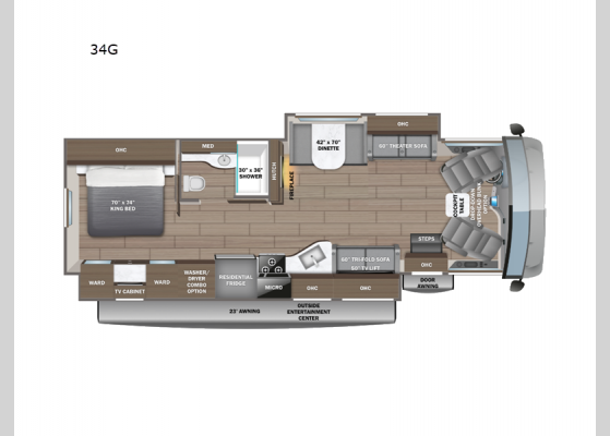 Floorplan - 2025 Precept 34G Motor Home Class A