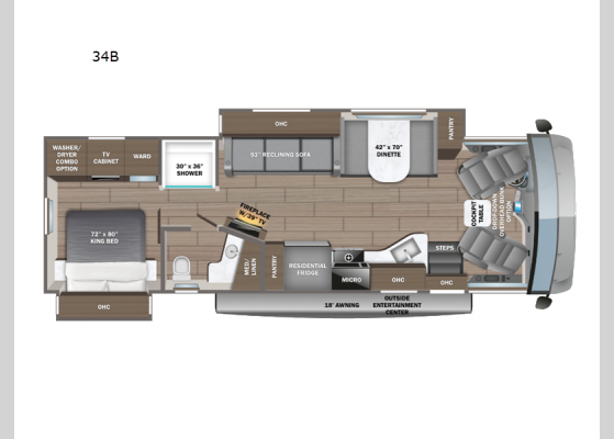 Floorplan - 2025 Precept 34B Motor Home Class A