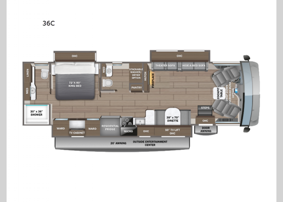 Floorplan - 2025 Precept 36C Motor Home Class A
