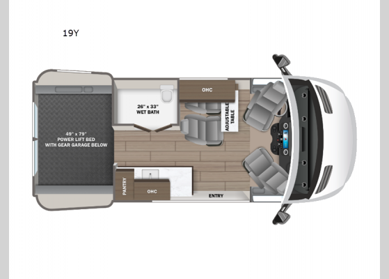Floorplan - 2026 Terrain 19Y Motor Home Class B - Diesel