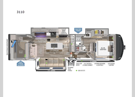 Floorplan - 2026 Model Z 3110 Fifth Wheel