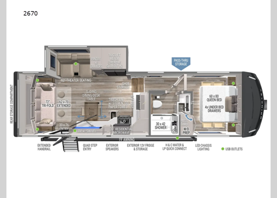 Floorplan - 2026 Model Z 2670 Fifth Wheel