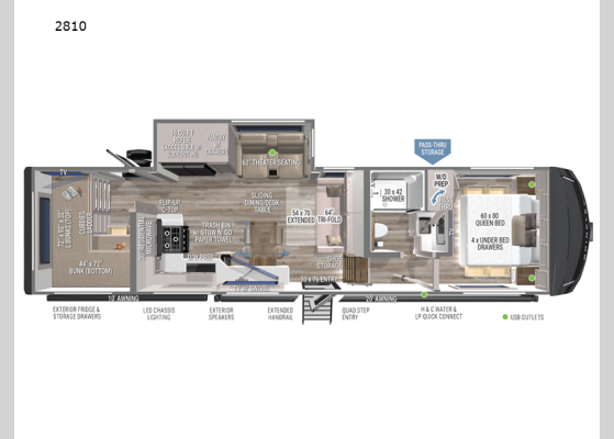 Floorplan - 2026 Model Z 2810 Fifth Wheel