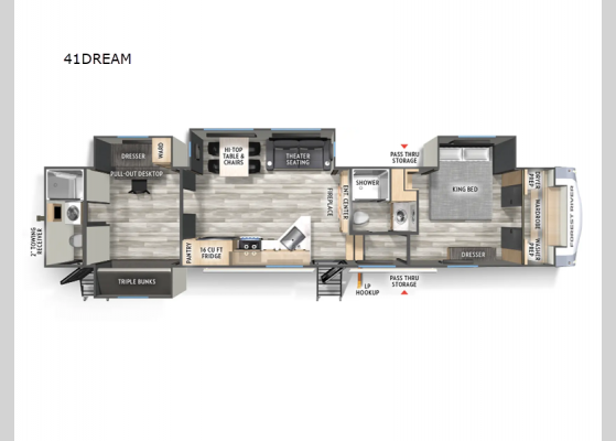 Floorplan - 2026 Cardinal 41DREAM Fifth Wheel
