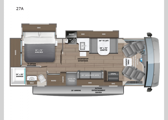 Floorplan - 2025 Alante 27A Motor Home Class A